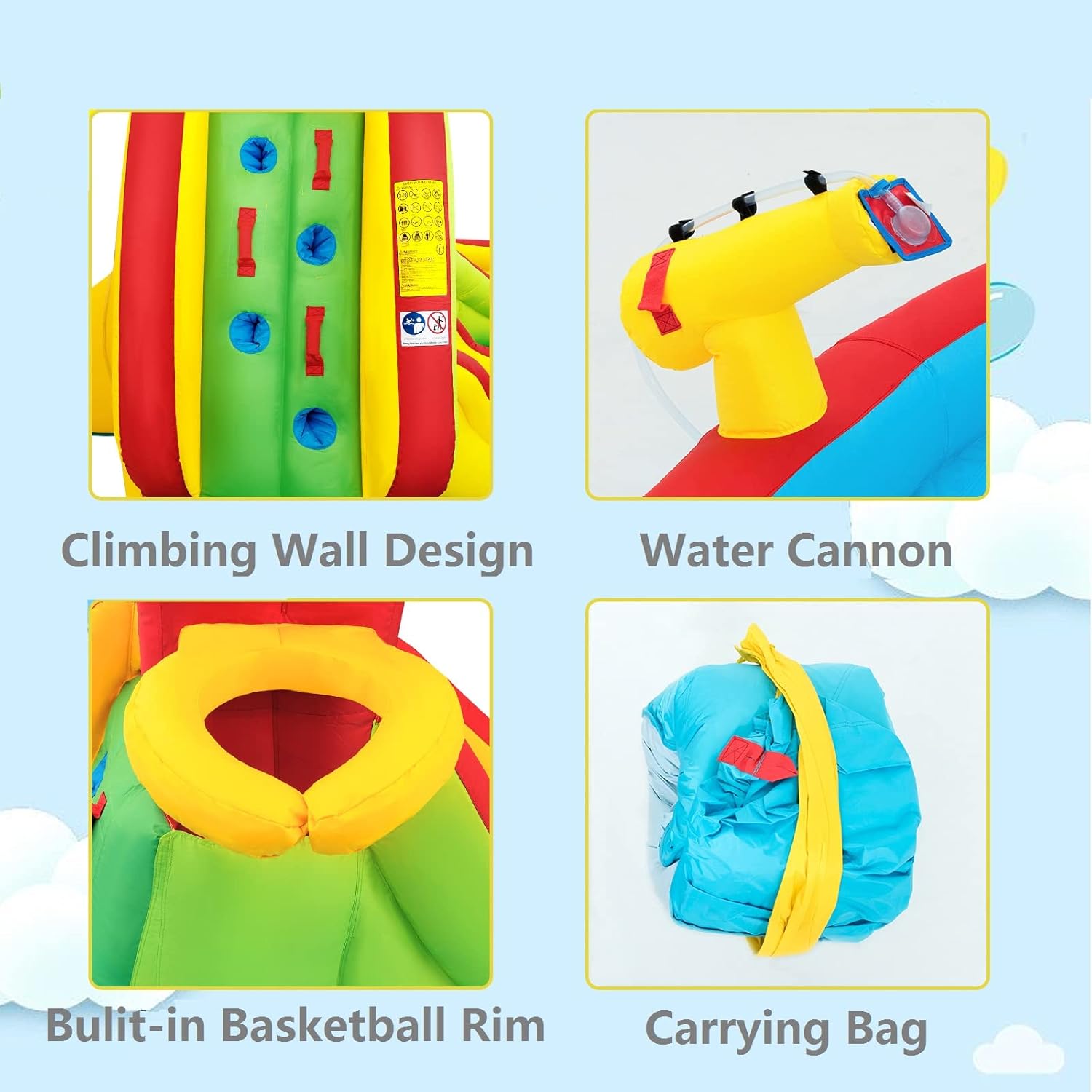 Costzon Inflatable Water Slide Park, 16x14FT Kids Mega Water Bounce House for Outdoor w/Dual Slides&Climbing for Racing Fun, Large Splash Pool, Blow up Water Slides for Big Kids Backyard Party Gifts