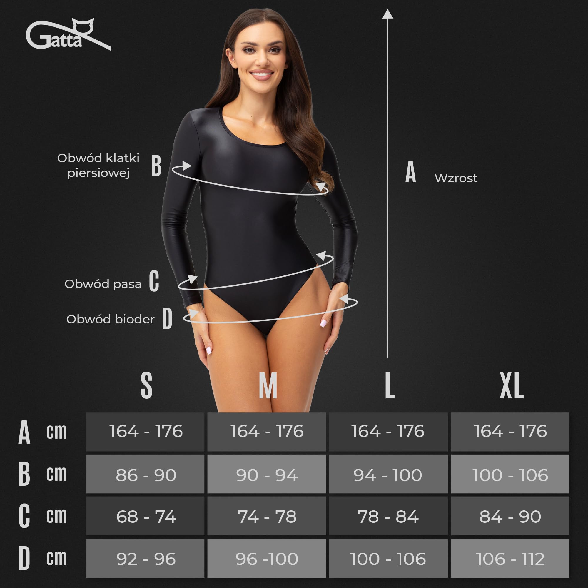 Gatta Mallas/leggings/body/shorts Black BRILLANT - negro, opaco, brillante, estilizado, elegante, duradero, elástico, ultramoderno, estilizado, muy cómodo, transpirable
