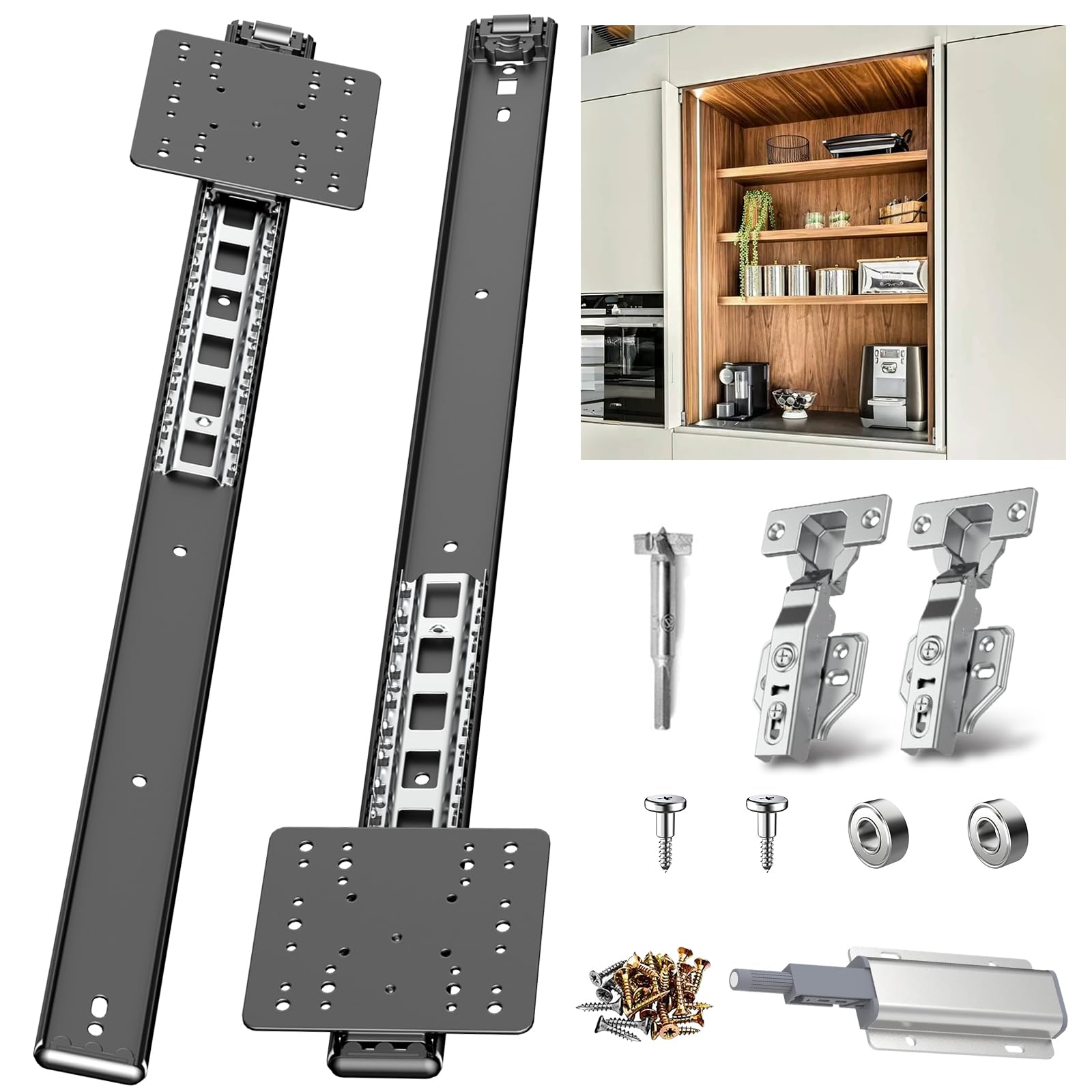 Pocket Door Slide Kit – Soft Close, Hidden Sliding（24in,Set 1 ）