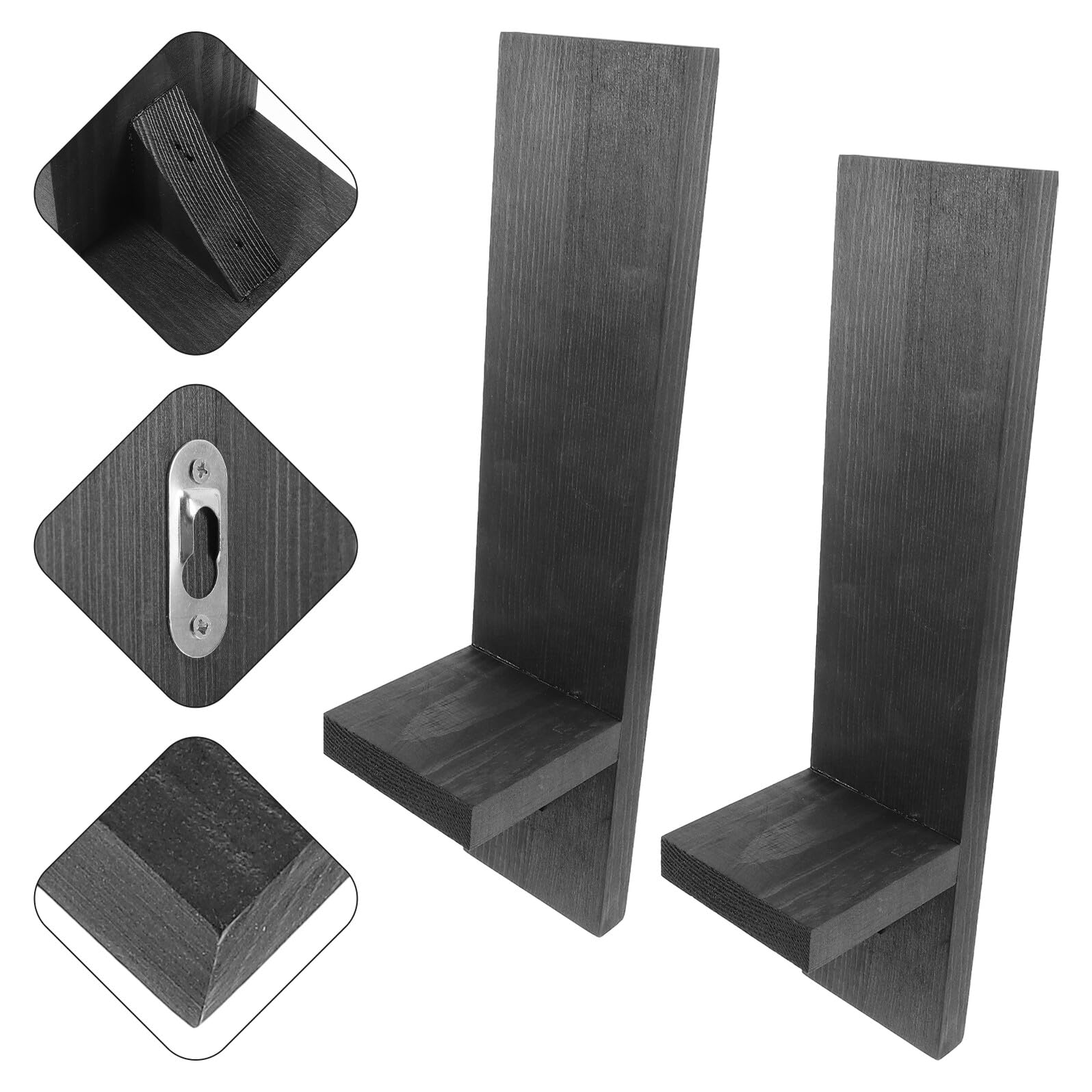 Teelichthalter als Wandkerzenhalter, 1 Paar Schwarz