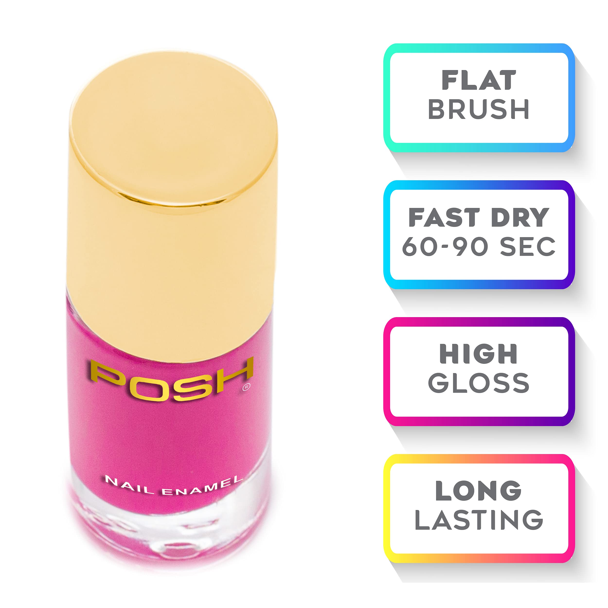 POSH Glossy,High Shine,Quick Dry, COMBO OF 4 Nail Polish BEIGE BERRY PINK PLUM 1