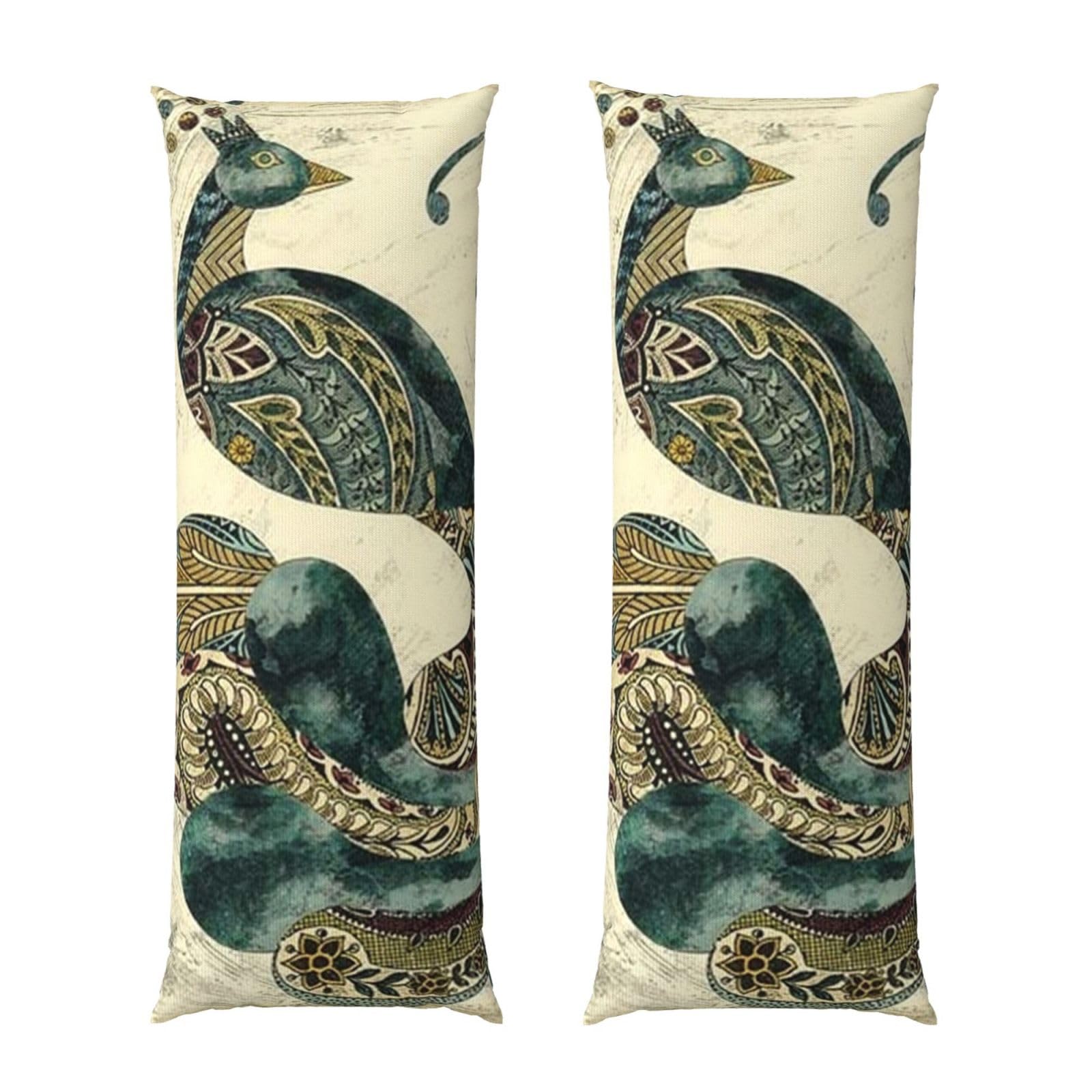 Taie d'oreiller paon 50x137 cm aux finitions soignées et au tissage raffiné