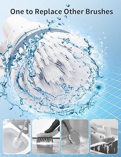 Miniatura 6 de Bilim Trapeador eléctrico inalámbrico de mango largo, herramienta de limpieza del hogar, limpiador giratorio portátil, para baño, pared, suelo de