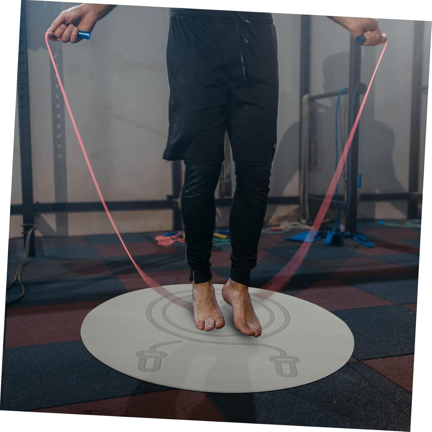 Non-Slip Jump Rope Mat Shockproof TPE Exercise Cushion for Indoor Fitness Extra Thick Yoga Mat for Adults and Boys and Girls for Home Workout