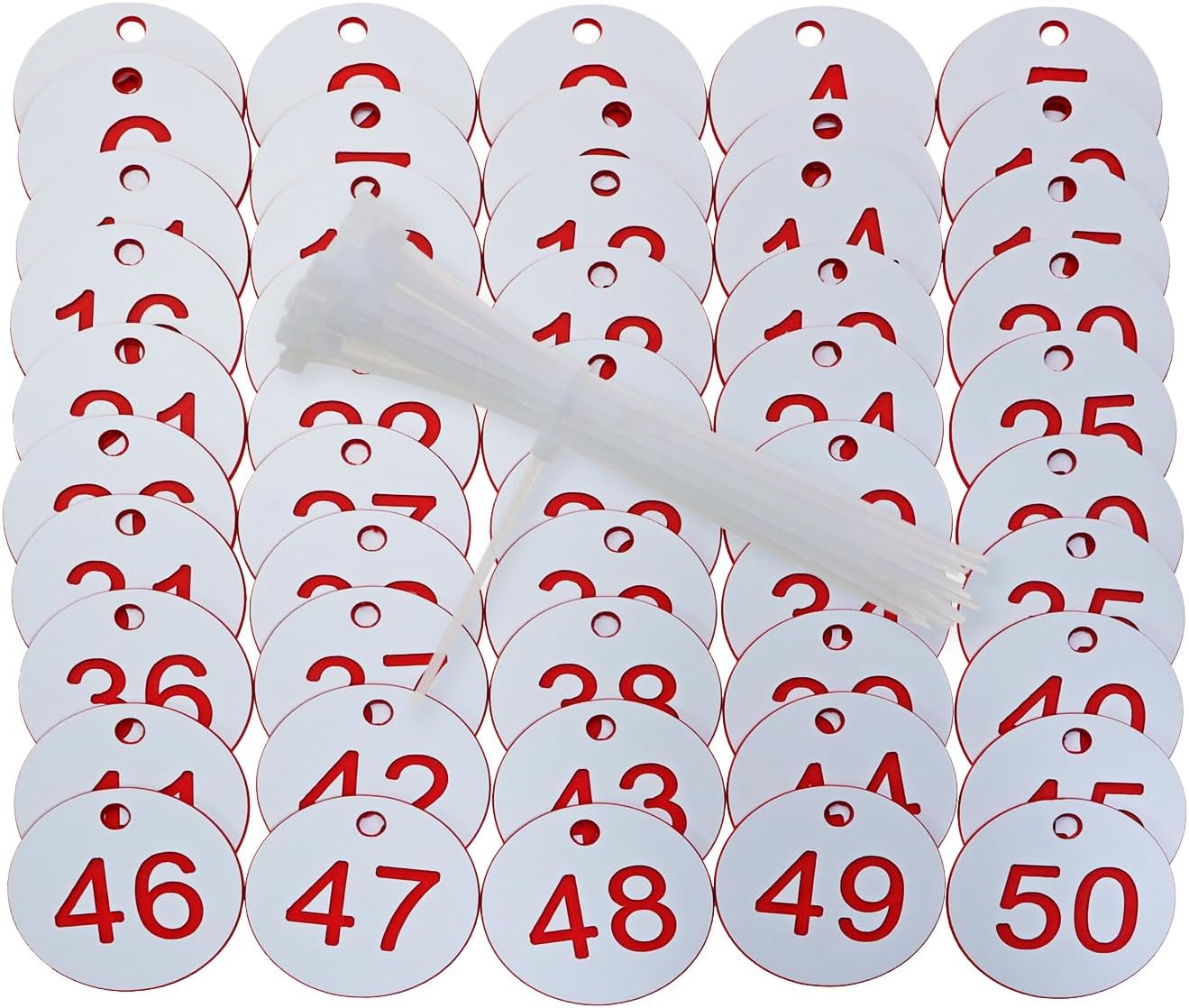 Amazon.com: ONLYKXY Plastic Number Tag 1-50 Numbered Marking ...