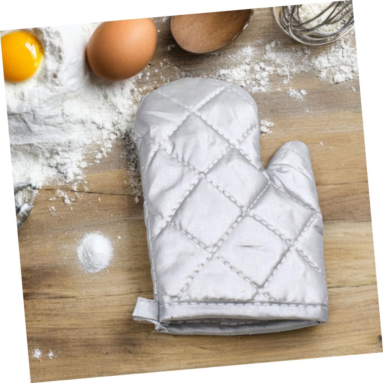 4 Pcs Sized Heat Resistant Oven Mitts Silver Coated Kitchen Gloves for Cooking and Baking Mitts Stylish Safety Gear for Kitchen