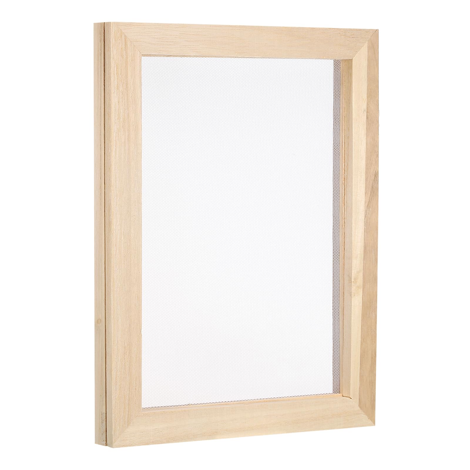 PATIKIL 9.8"x7.5" A5 Wooden Paper Making Screen, Paper Making Mold Papermaking Mould Deckle Printing Frame for DIY Paper Craft Tool Dried Flower Handcraft, Natural Color