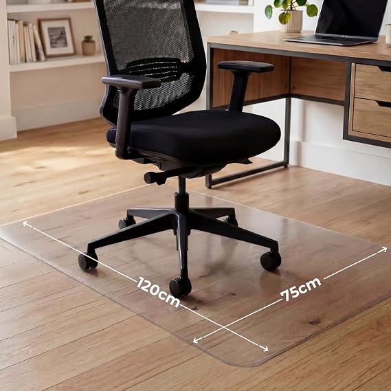 Office Chair Mat for Hardwood Floor, Under Desk Computer Rolling Chair Mat for Wood/Tile Floor, Non-Slip Heavy Duty Desk Rug PVC Plastic Hard Floor Protector 76 x 122cm