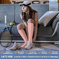 Vista 16 de Calcetines de compresión y circulación para mujer y hombre (3 pares), para enfermería, correr, viajar, calcetines hasta la rodilla