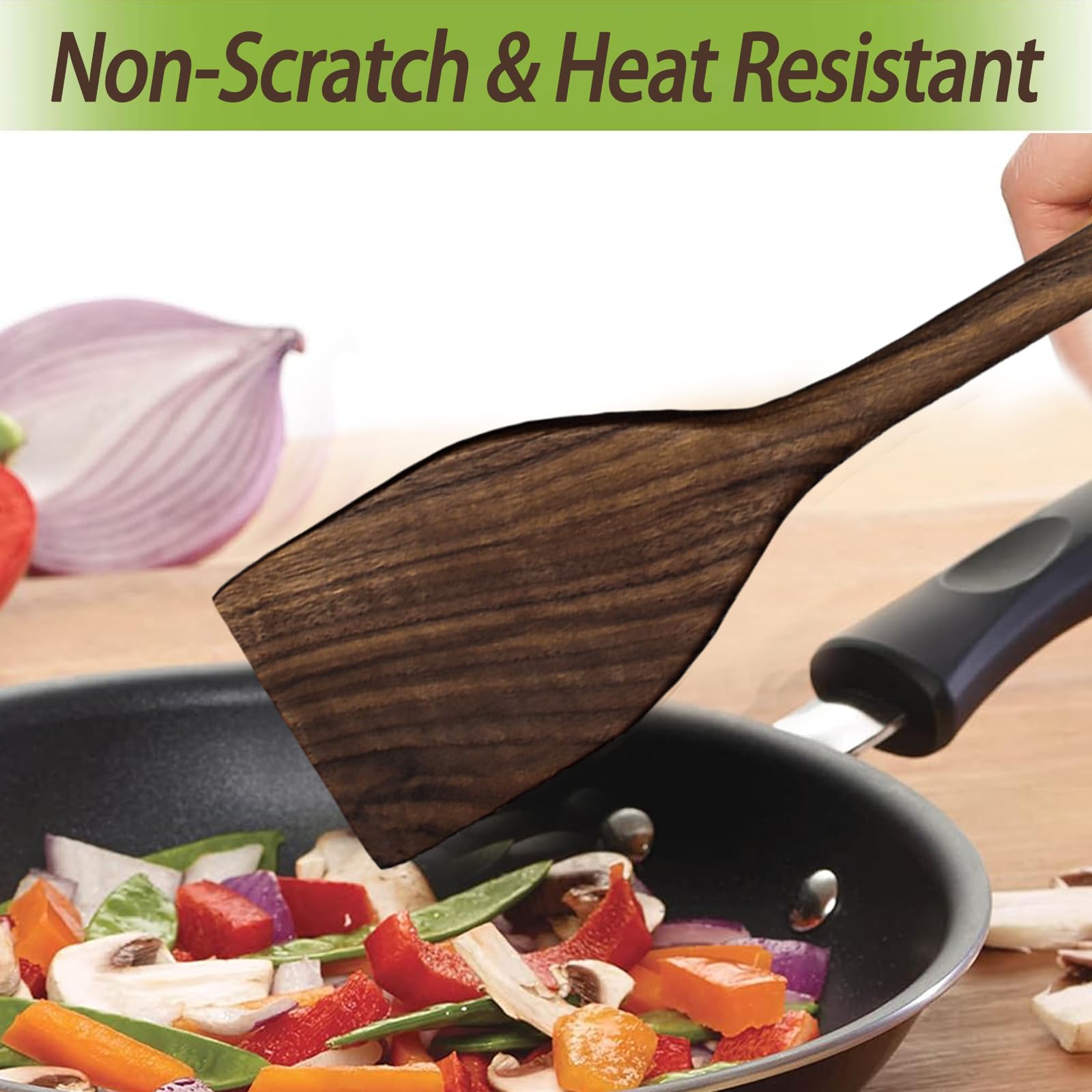Cuchara ranurada de Madera de Nogal de 13，5"， Cuchara ranurada de Madera para cocinar， Cuchara de Madera con Agujeros para escurrir， Cuchara para Servir de，Spatula