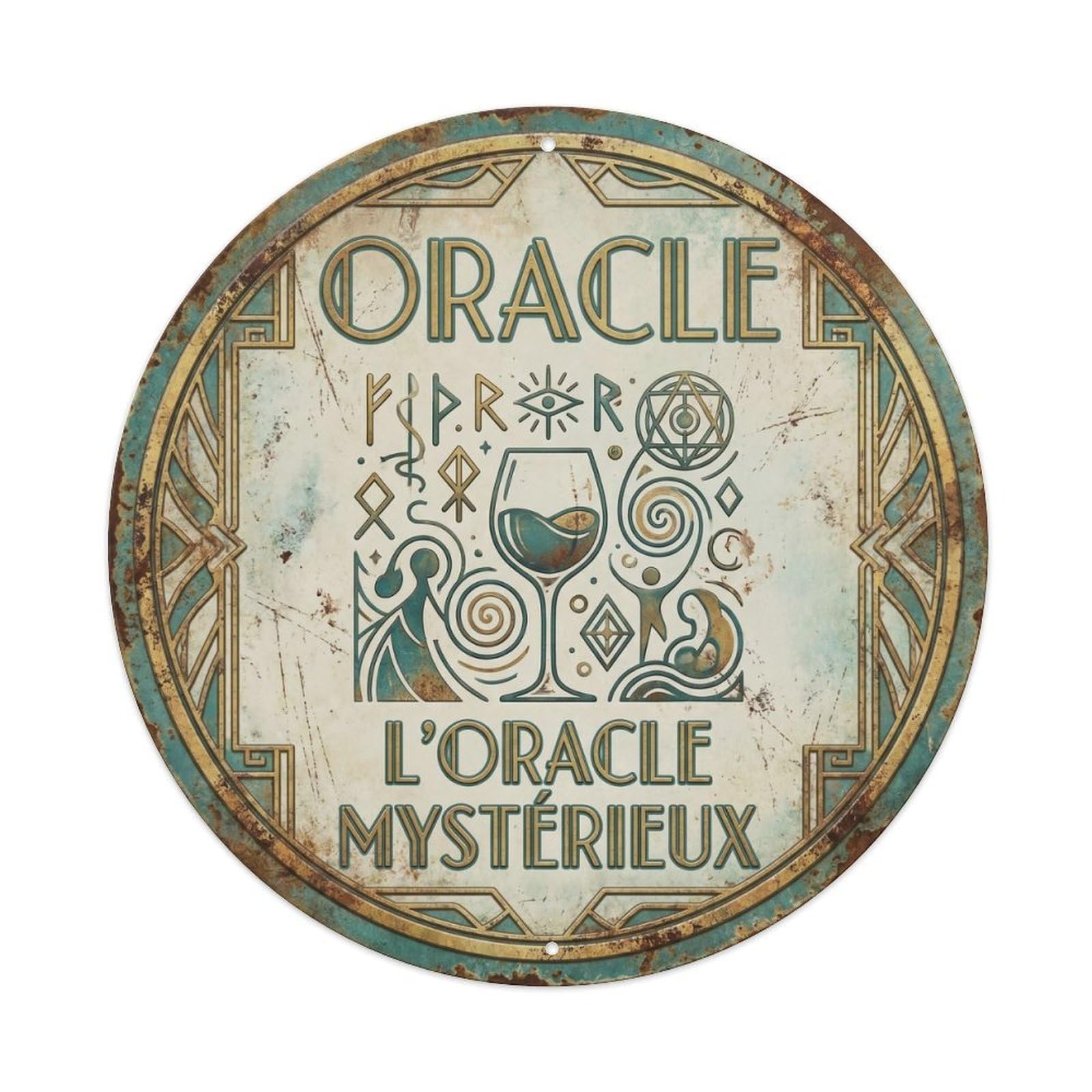 Oracle Humorous Lounge Oracle Metal Tin Sign Plaque Wall Decor for Cafe, Club Bar, Office, Home Garden Round Metal Poster 8x8Inch