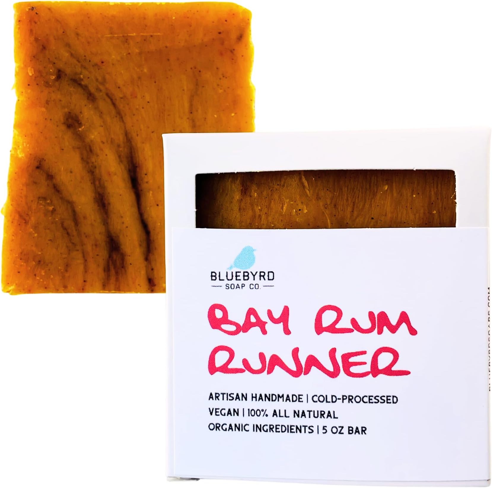 Bluebyrd Soap Co. Bay Rum Runner Mens Bar Soap, Hand, Shaving, & Whole Body Wash Bar Spicy Masculine Scent - Handmade Organic Soap Ingredients -Gift for Men (BAY RUN)