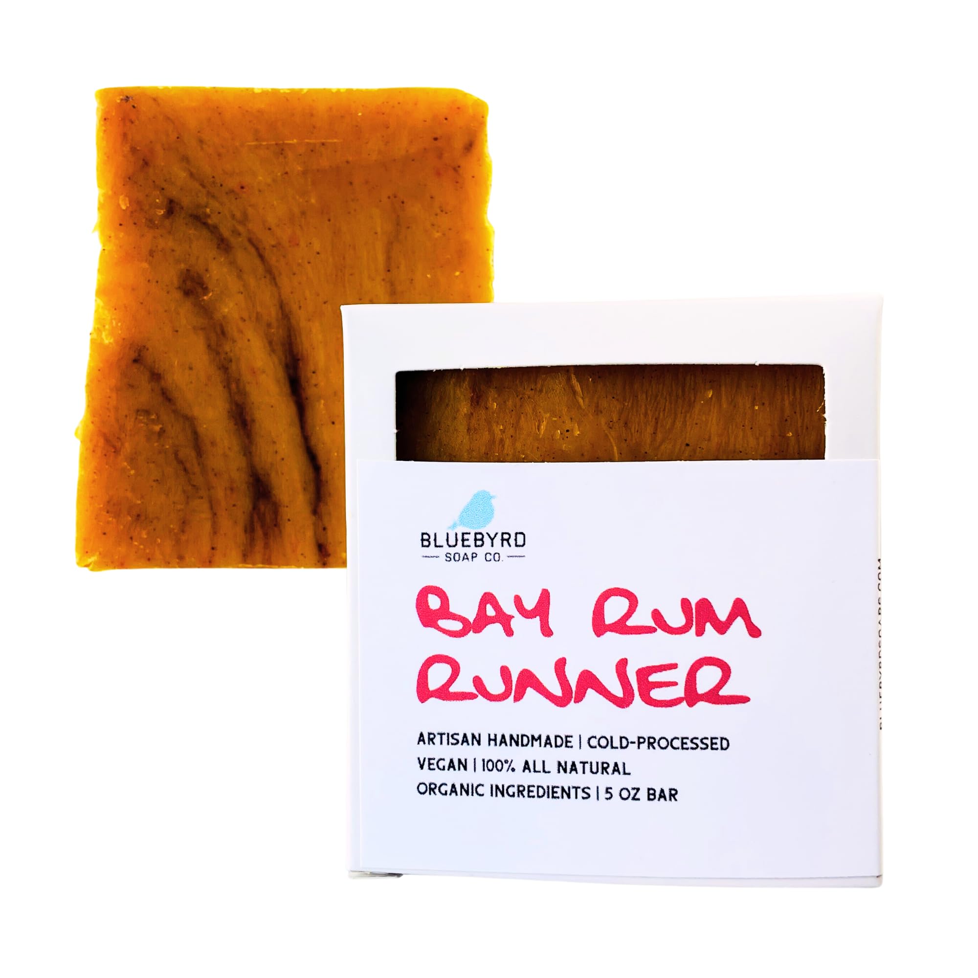 Bluebyrd Soap Co. Bay Rum Runner Mens Bar Soap, Hand, Shaving, & Whole Body Wash Bar Spicy Masculine Scent - Handmade Organic Soap Ingredients -Gift for Men (BAY RUN)