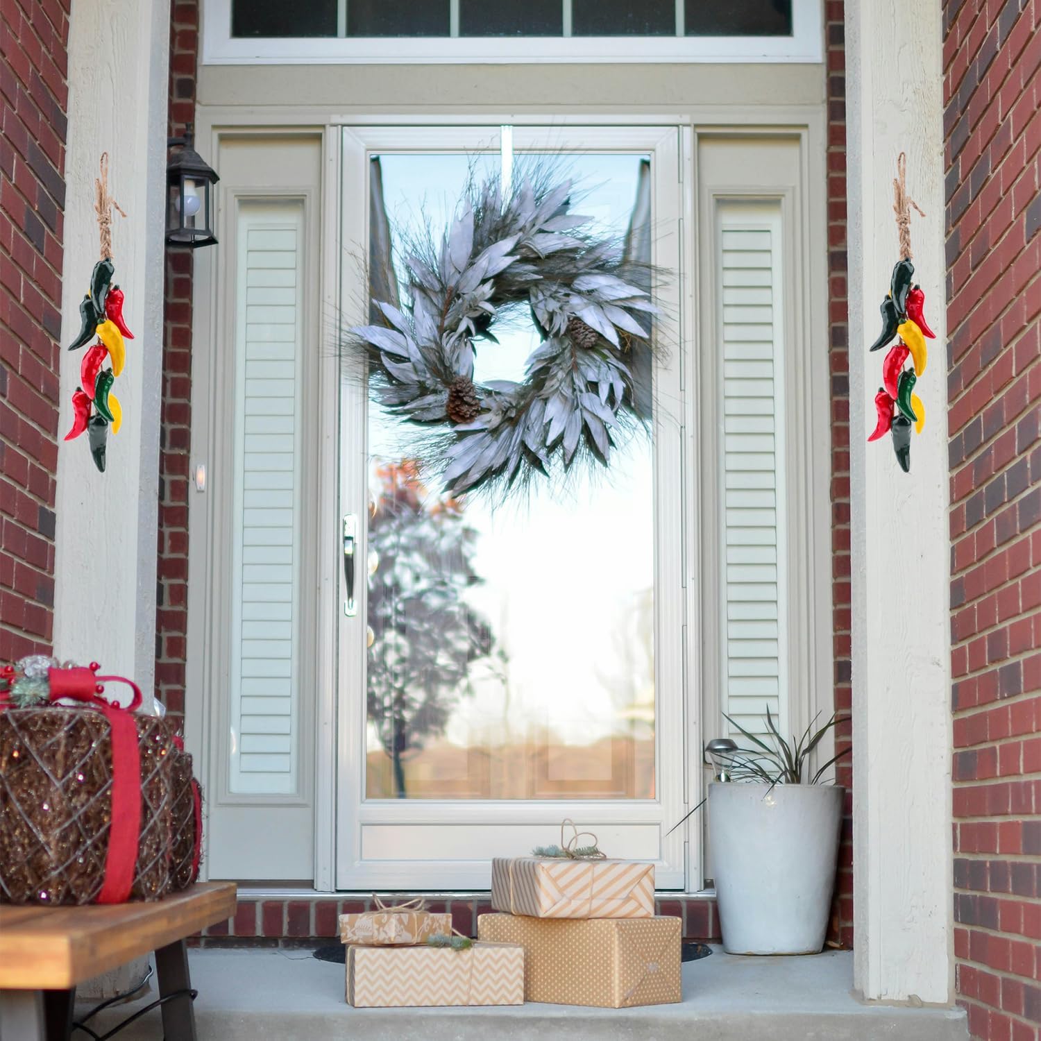 Gresorth 1 Pcs Artificial Ceramics Pepper String Fake Colorful Chili Decoration Realistic Hanging Vegetable Garland Ornament Cabinet Thanksgiving - Image 6