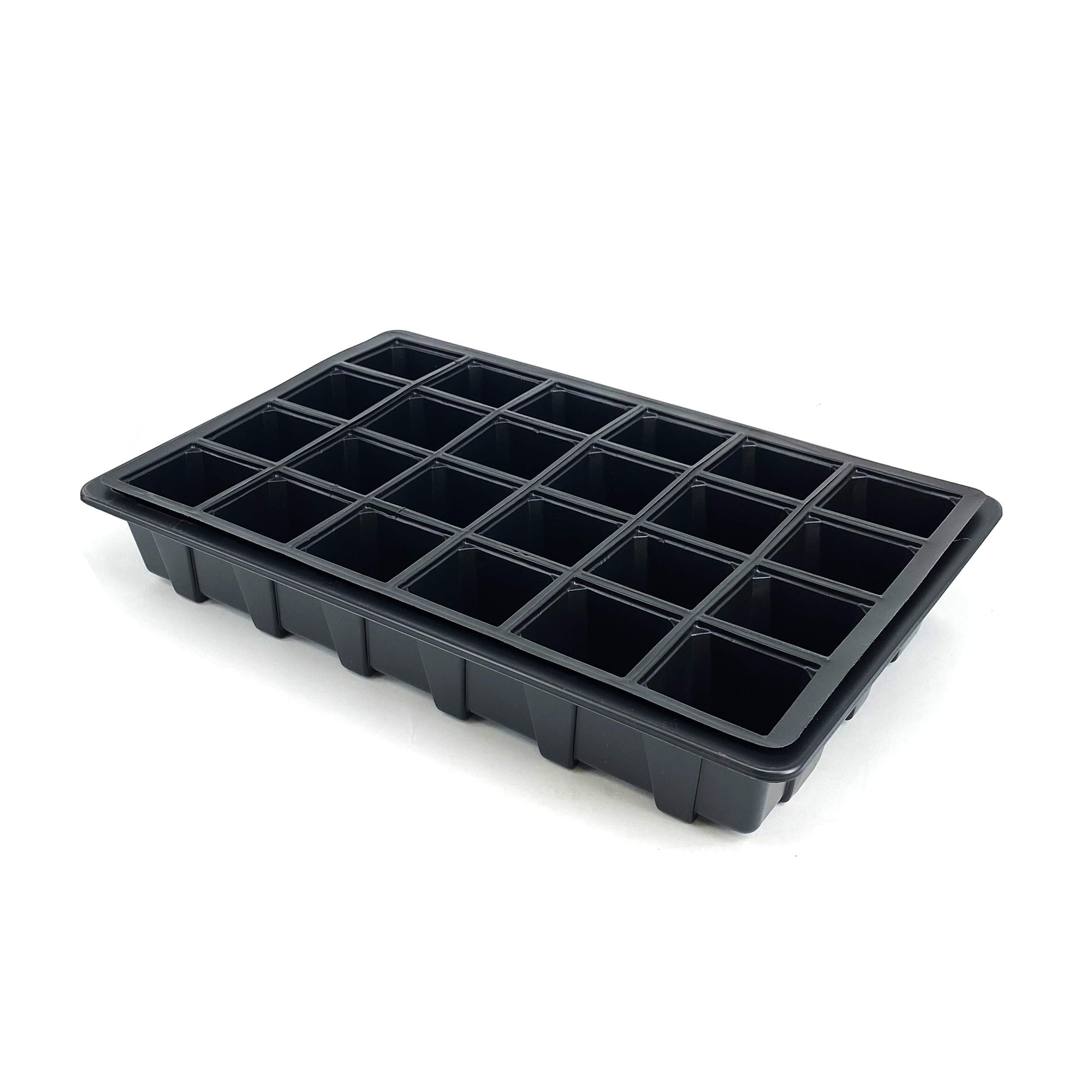 Nutley's Black Seed Tray (With Or Without Holes) + 40 Or 24 Cell Inserts (1, 24-Cell With Holes)