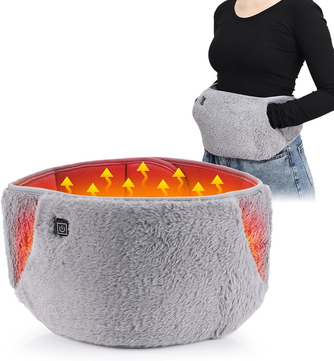 2 in 1 Hand Warmer and Electric Heating Waist Belt, Warming Waist Wrap for Home, Office, Travel - Heated Abdomen Belt & Back Massager Heating Pad