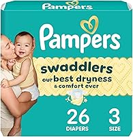 Vista 39 de Pampers Pañales Swaddlers, talla 3 (13-26 libras), 136 unidades, absorbentes, mantiene al bebé seco y cómodo, pañal desechable seguro para la piel