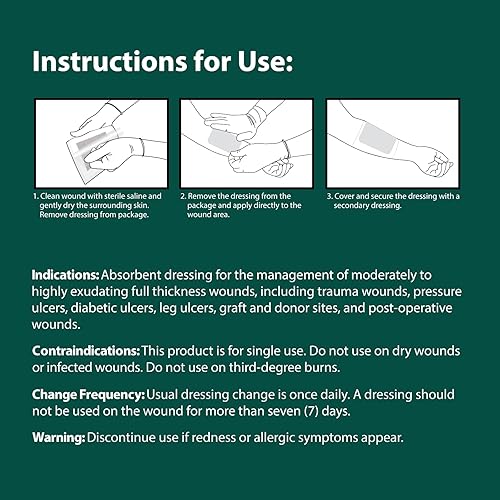 Miniatura 5 de Pivot Apósito para heridas de alginato de calcio  Primeros Auxilios Naturales  Apósitos 4x5, Caja de 10
