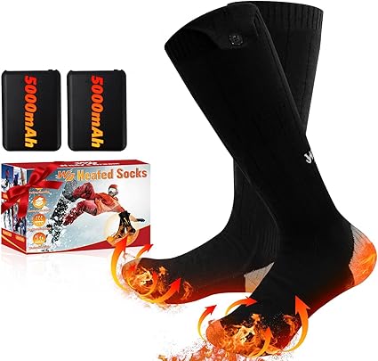 Heated Socks for Men Women, Rechargeable Electric Heated Socks, 5000mAh Washable Heated Socks, Long Life Up to 65 Β°C, Large Heating Area Foot Warmer for Outdoor Work Skiing Camping Fishing Hunting Heated Socks for Men Women, Rechargeable Electric Heated Socks, 5000mAh Washable Heated Socks, Long Life Up to 65 Β°C, Large Heating Area Foot Warmer for Outdoor Work Skiing Camping Fishing Hunting