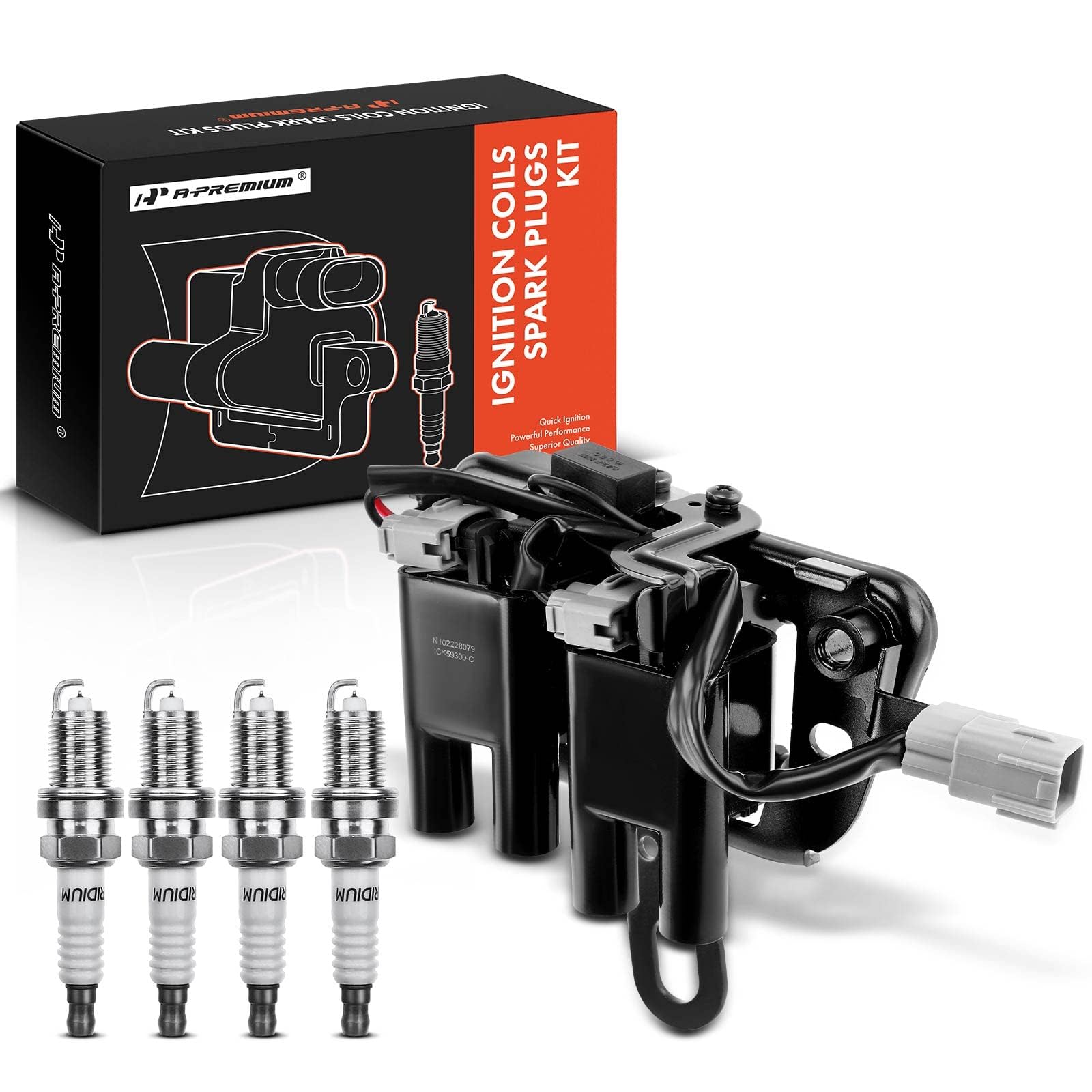 A-Premium Ignition Coils & Iridium Plugs Kit