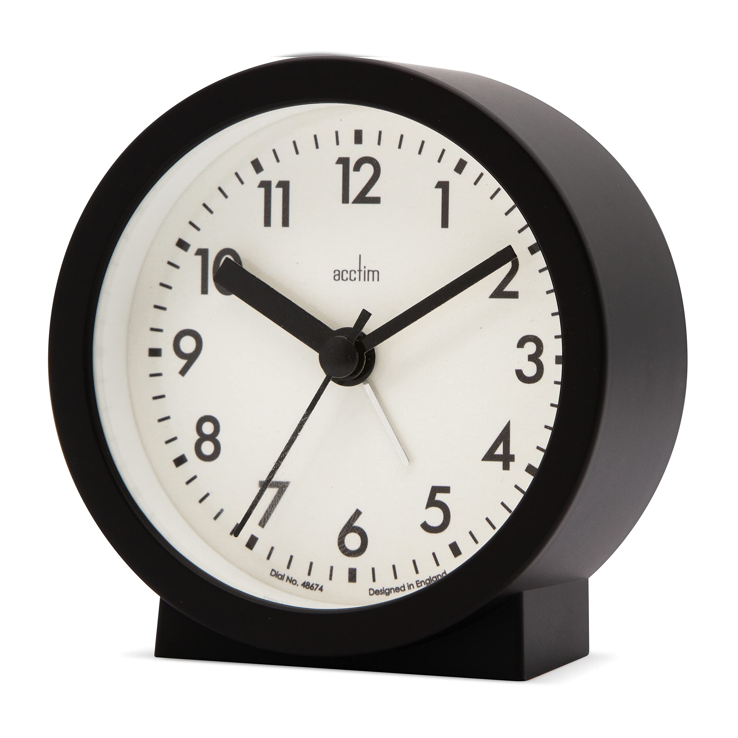 Acctim Small Analogue Contemporary Alarm Clock - Black