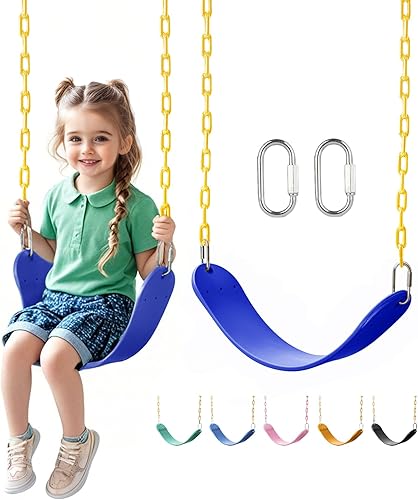 Miniatura 11 de Asiento de columpio resistente, cadenas de 66" resistentes a la oxidación con sección recubierta de PPC de 30", accesorio de repuesto para juegos de