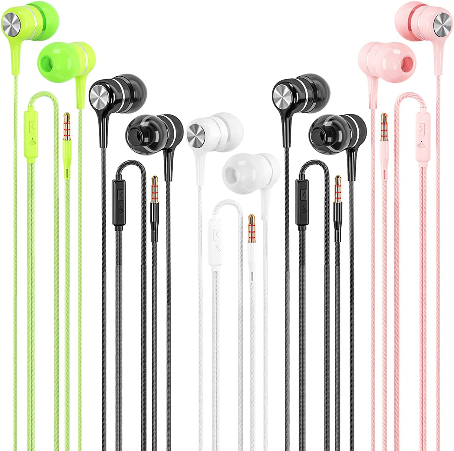 kirababy Wired Earphones with Mic 5 Packs, Noise Isolating inEar