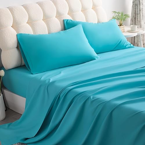 Vista 38 de NTBAY Juego de sábanas de 3 piezas, 100% microfibra tamaño individual, 1800 hilos, súper suave y acogedor, resistente a las arrugas, a la Aqua