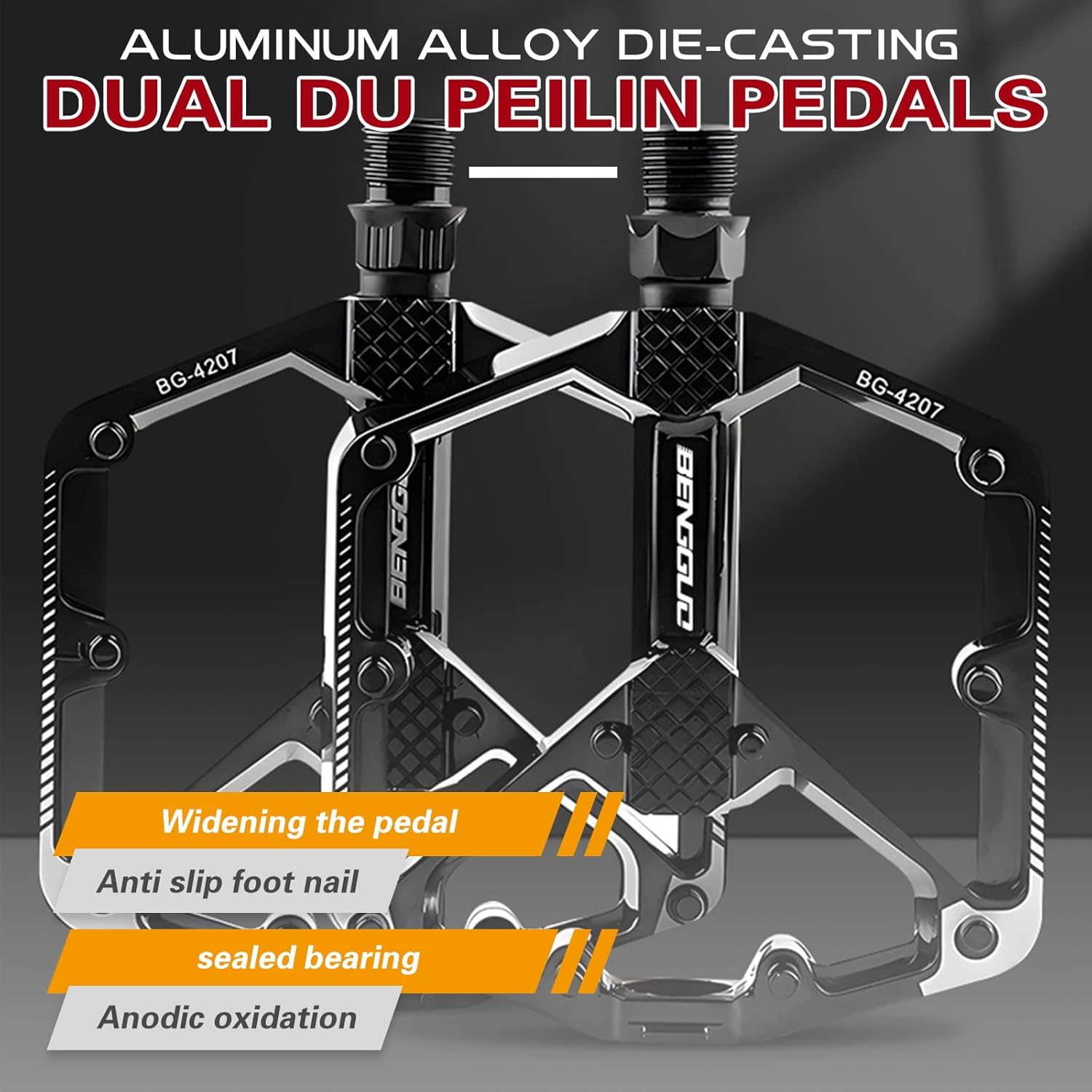 Road Bicycle Pedals, Bike Pedals, Road Bike Pedals, Mountain Bike Pedals, Lightweight, Universal Compatibility 9/16", Sealed Bearings, Waterproof Protection