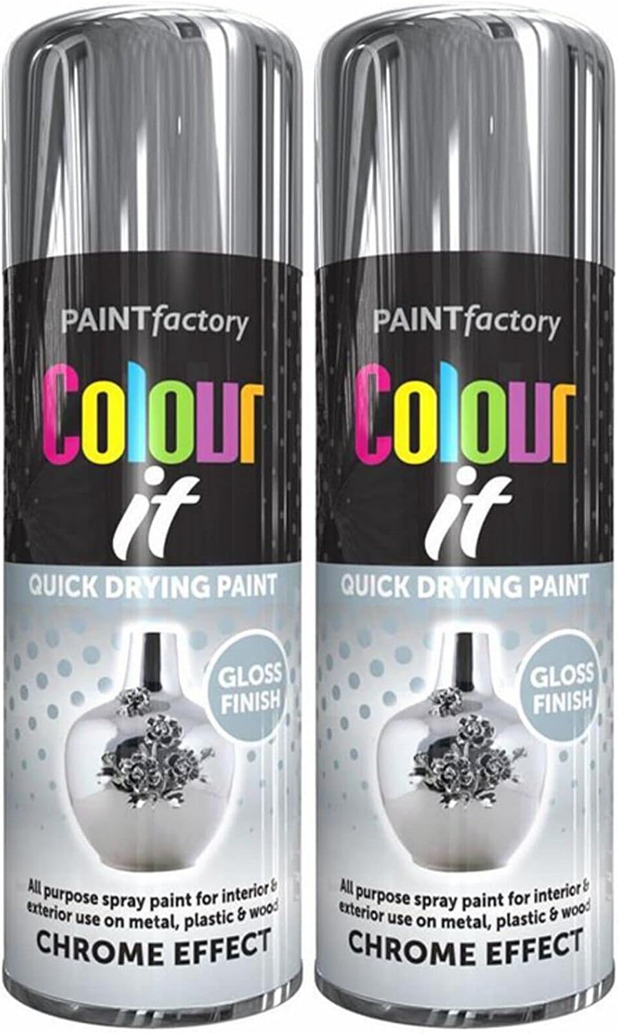 AHS Chrome Effect Spray Paint 400ML Quick Drying Long Lasting Paints
