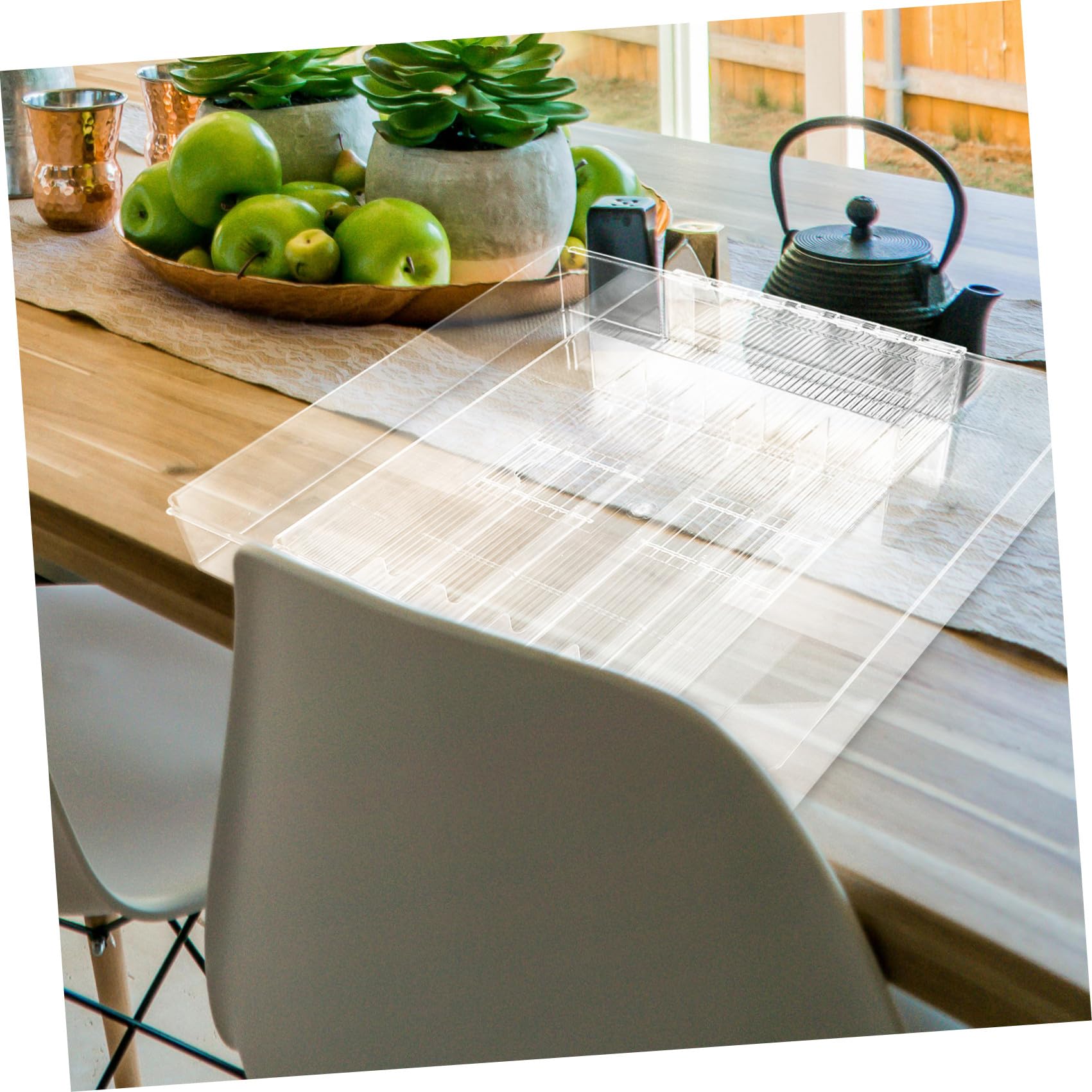 Organizador de Cubiertos de Cocina Extensible Mediano, Caja Acrílica Transparente Compartimentos para Utensilios y Almacenamiento en Cajones, Adecuado para Cocina, Baño y Oficina