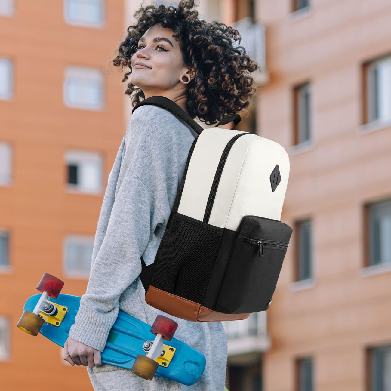 YAMTION Sac à Dos d'École pour Filles et Garçons,Sac à Dos pour Ordinateur Portable avec Port de Chargement USB pour Homme et Femme,Sac Scolaire Sac Lycée Cartable Collège Sacoche