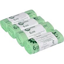 All-Green VC 6L-4 6 Litre Compostable Kitchen Caddy Liners-200 Bags, 6L