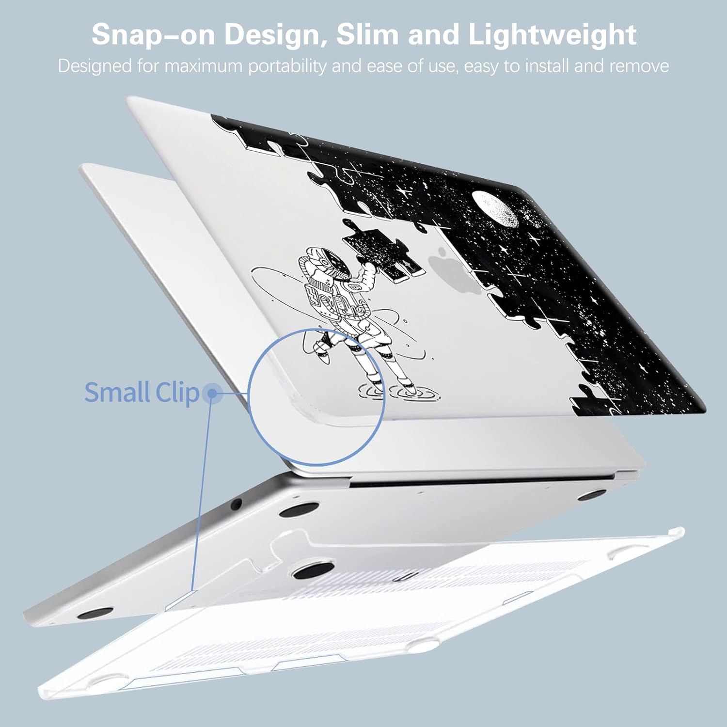KEROM Compatible for MacBook Pro 16 inch Case 2025 2024 2023 2022 2021 M4 M3 M2 M1 Pro/Max Chip A3403 A3186 A2991 A2780 A2485, Cute Aesthetic Protective Plastic Hardshell & Keyboard Cover,Space Puzzle - Image 5