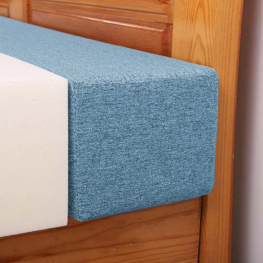 GGoty Long Bed Gap Filler Foam Sofa Cushions Support Headboard Pillows,Square Headboard Pillow Gap Filler for Single/Double/King Bed (15x15x100cm,Blue)