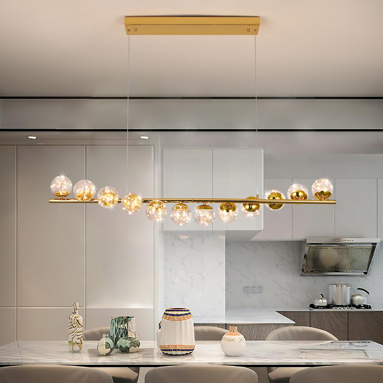 Adjustable Color Temperature 3000K To 6000K 40W 54-Inch Linear Pendant ...