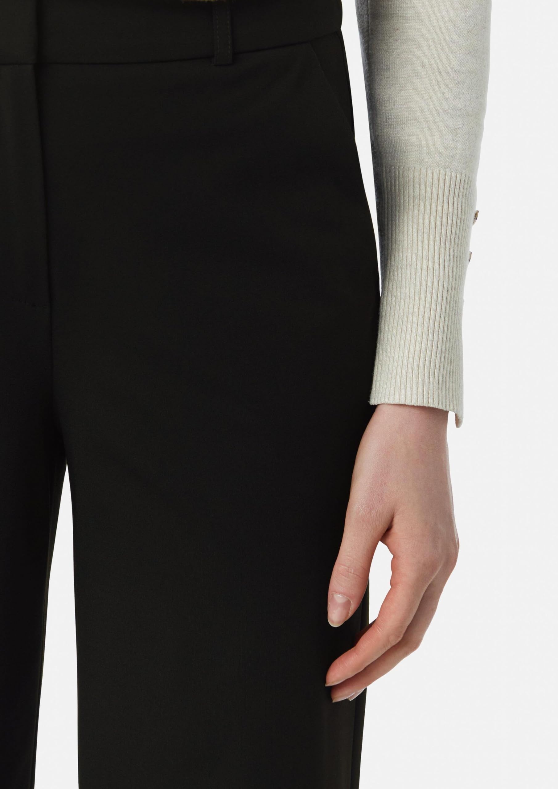 Comma Damen Hose Marlenehose aus Elastischem Viskosemix mit Eingrifftaschen