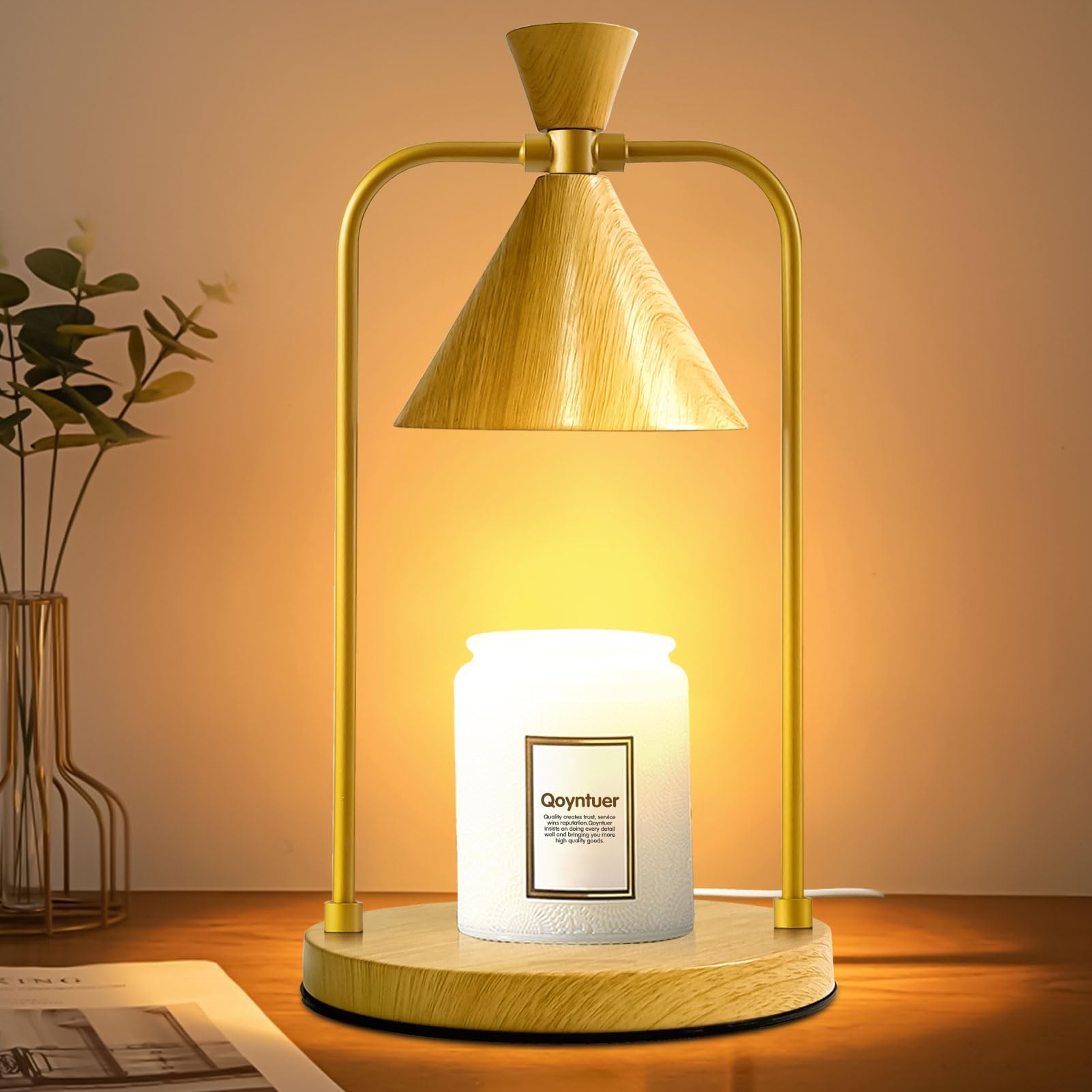 Candle Warmer Lamp with Timer Dimmer, Birthday Gifts for Women Mom, House Warming Gifts New Home Room Decor, Plug-in Operated Wax Melt Warmer for Scented Jar Candles with 2 Bulbs