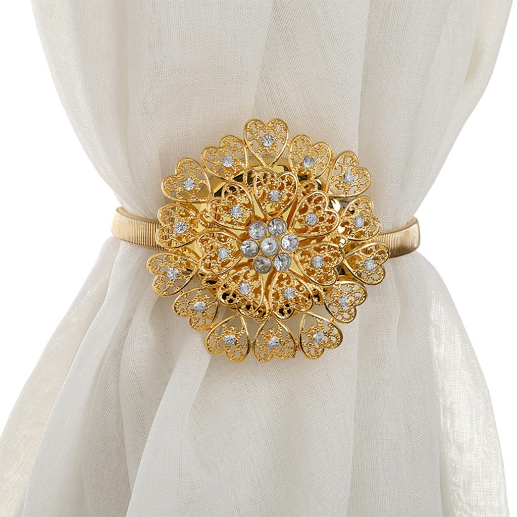 Buxuaaaa Curtain Tieback Flower Curtain Drapery Holdback Window Decorative Buckle for Home Balcony Cafe Drapery Holdbacks White