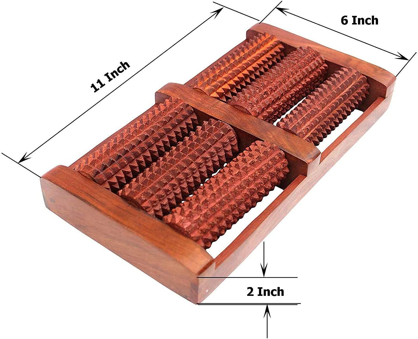 Wooden Foot/Feet Massager 6 Roller Stress Acupressure Touch Wooden Foot|Perfect For Gifting And Health