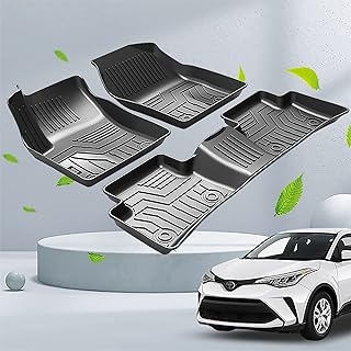 KUCOK Car Floor Mats Fit for Toyota CHR,Custom Fit TPE 3D Floor Liners Fit for Toyota CH-R 2018-2022,TPE All-Weather Car Floor Carpet 1st & 2nd Row for Full Set Waterproof Liners