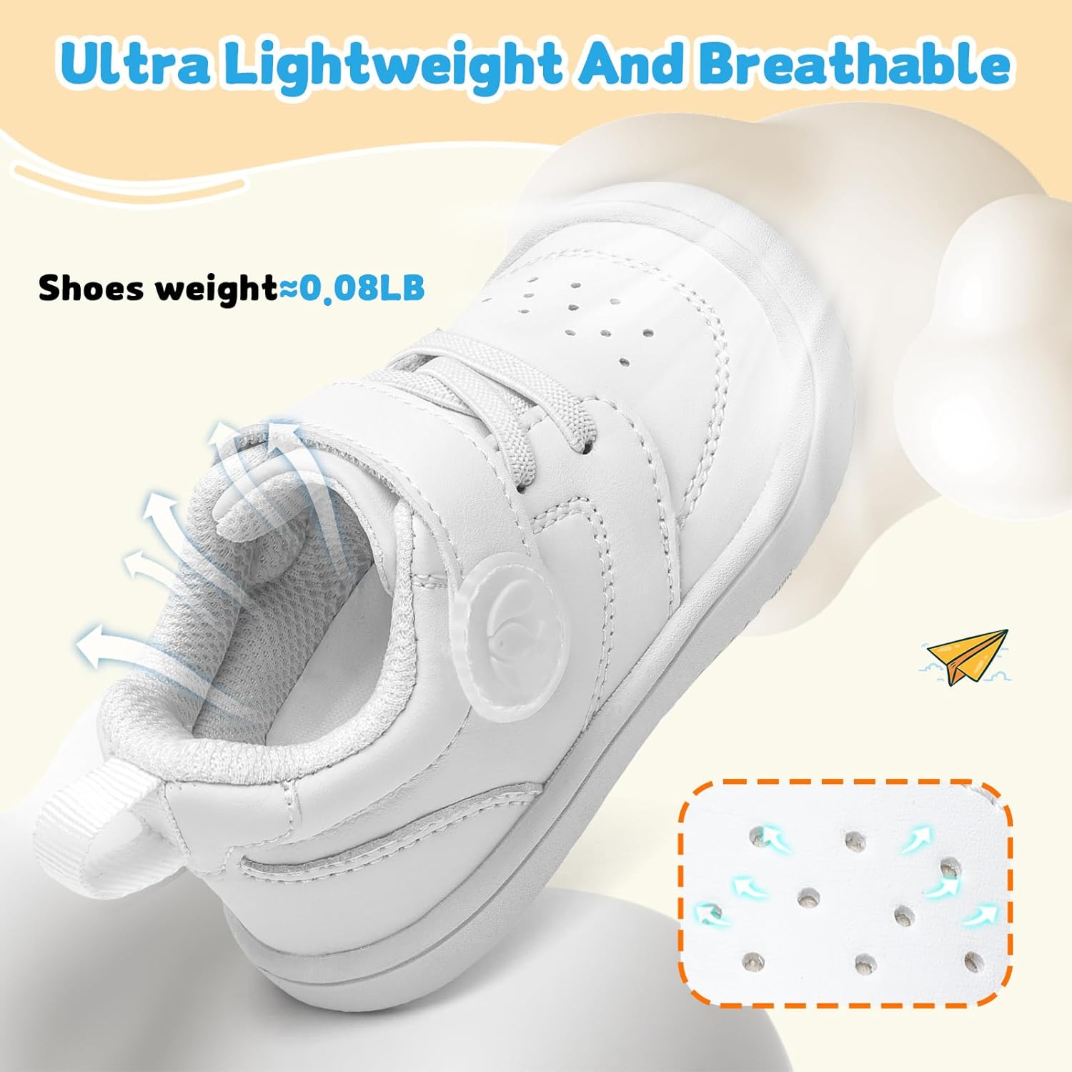 FEETCITY Leather Baby Shoes Boys Girls First Walking Shoes Infant Sneakers Crib Shoes Breathable Lightweight Slip On Shoes - Image 4