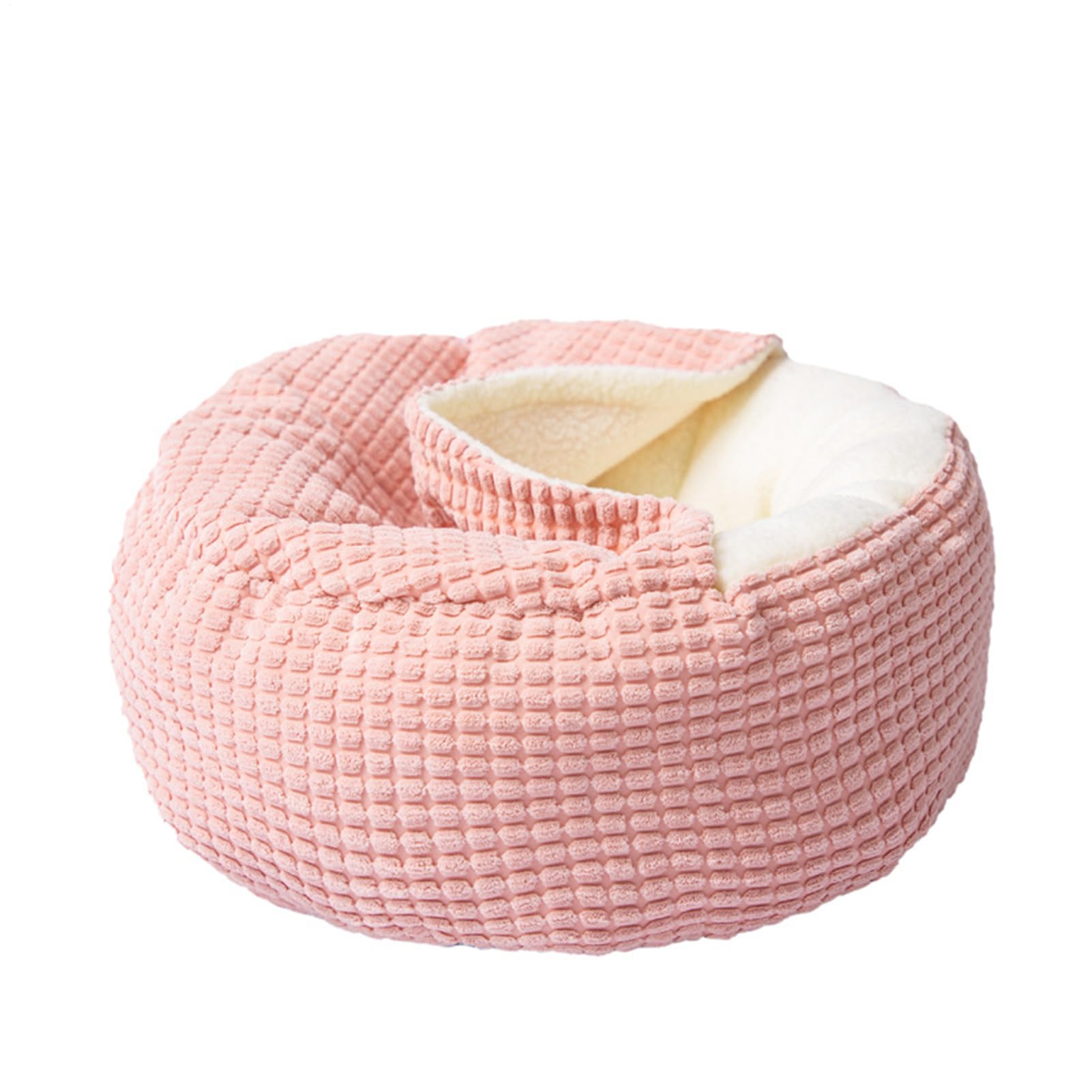 Lit rond en peluche pour chat et chien | Panier nid doux d'intérieur