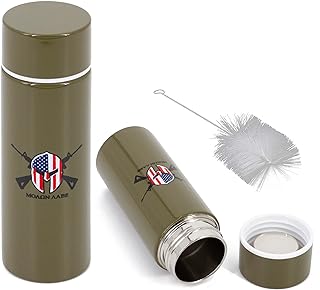 CASEMATIX Stainless Steel Pocket Spittoon 5-Ounce Travel Spit Cup - Portable Dip Spit Bottle with Spartan Design, Spitoon for Car Wide Mouth Reusable Spit Cups for Chew