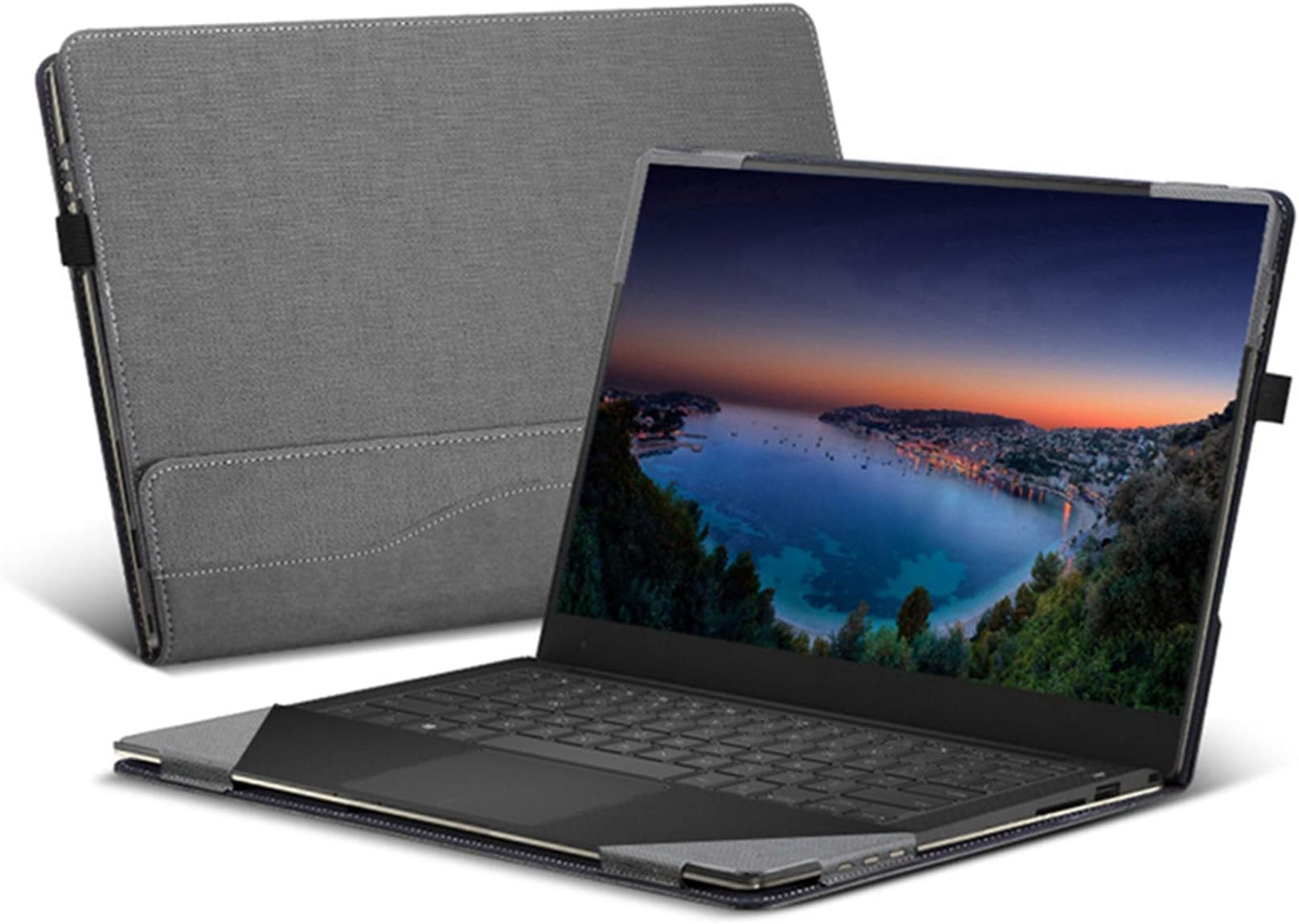 HeycaseCompatible with Hp Spectre X360 15.6 inch, PU Leather Folio Stand Hard Shell Compatible for Hp Spectre x360 15t Touch/15-CH011NR/CH012NR/BL000 Series 15" Case(NOT FIT AP000 Series),Grey