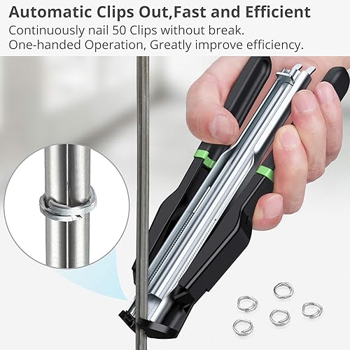 Miniatura 3 de Proster C7 Hog Ring Gun Alicates de anillo de cerdo Alicates de alimentación automática para valla + 2500 grapas de acero galvanizado Clip de anillo