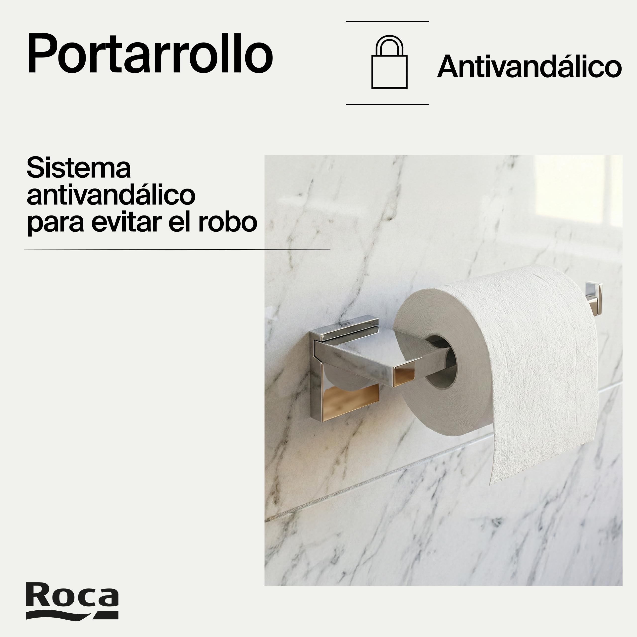 Roca,Rubik,Portarrollo sin tapa (Posibilidad de instalación mediante tornillería o adhesivo),A816850001