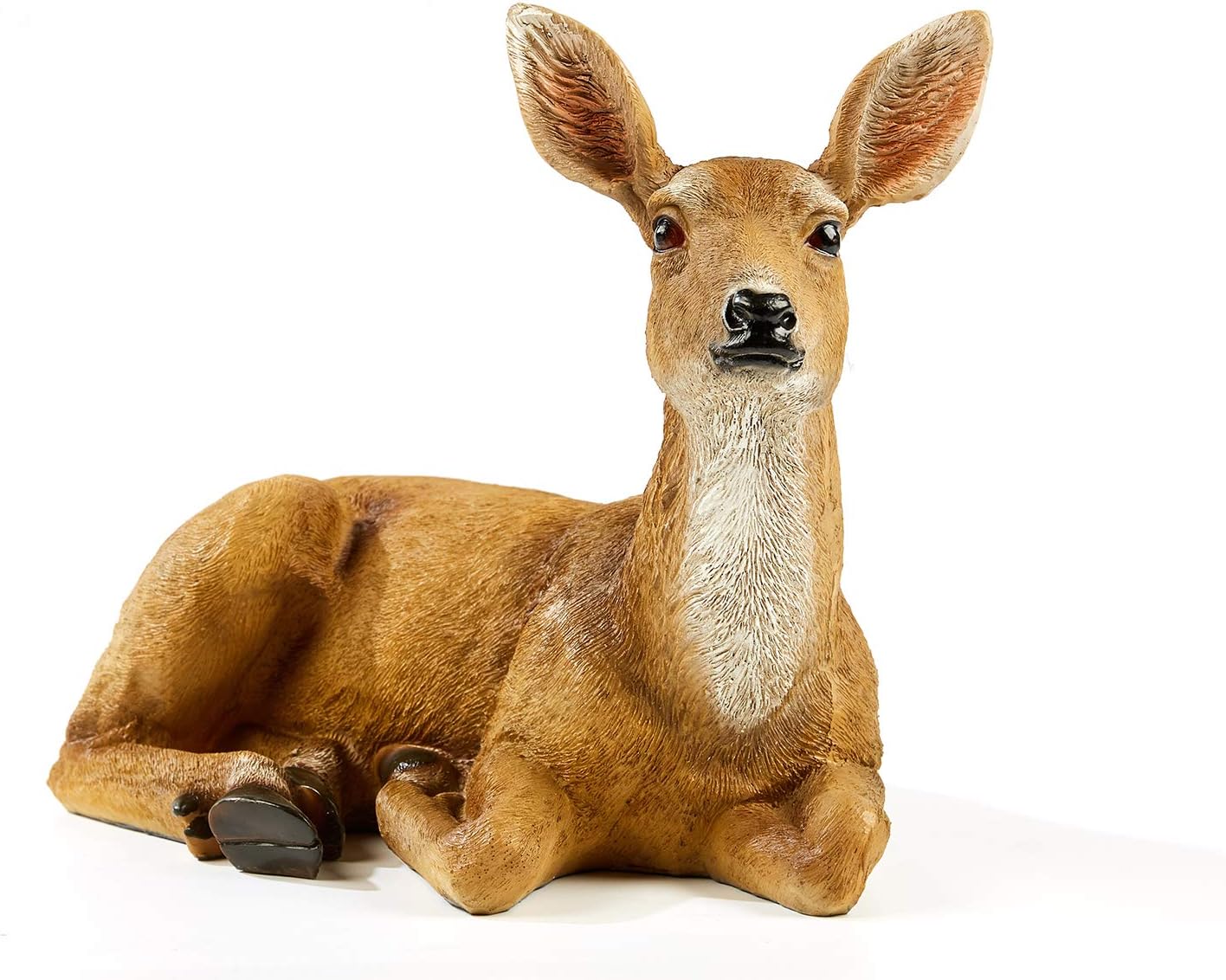 Doe Female Deer Resin Statue-Animal Figurines Garden Sculpture Accessories for Indoor Outdoor Decoration Rustic Lodge or Art Gifts for Birthday Anniversary Yard Lawn Decor