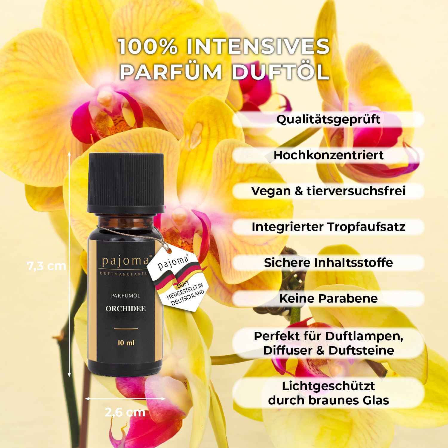 Pajoma Olio Profumato Golden Line Orchidea – 10 Ml – Fragranza Floreale Intensa Per Lampada Aromatica – Crea Un’Atmosfera Esotica In Casa E Ufficio