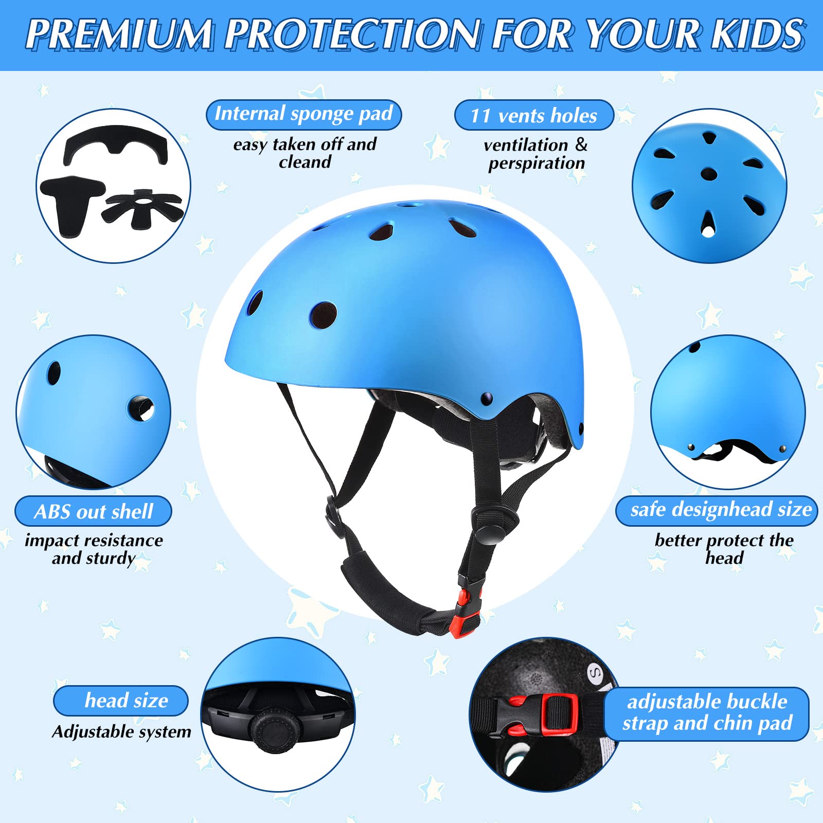 Paquete de 4 cascos ajustables para niños de 3 a 8 años de edad, con certificación CPSC, para niños y niñas, monopatín, bicicleta, scooter, ciclismo, equitación, deportes (colorido) 3